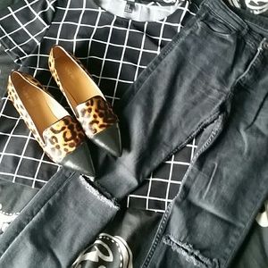 Pointed Toe Cheetah Flats